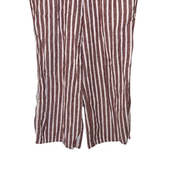 Boden Verity Red & White Striped Linen Blend Cropped Jumpsuit - 6 - Picture 8 of 15